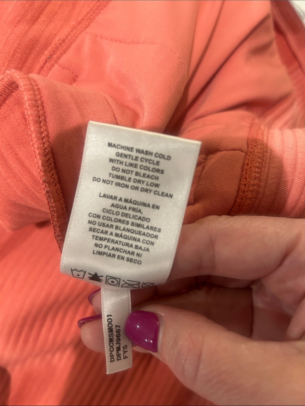 DKNY Woman’s Ribbed Full Zip Hoodie Jacket in Coral Best for a size medium/large - Picture 9 of 10